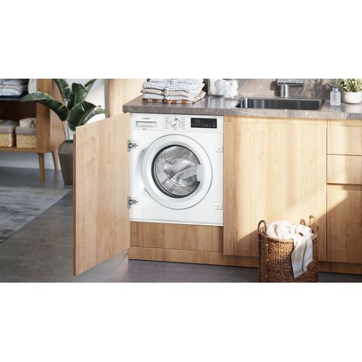 Siemens IQ-700 WI14W502GB Integrated 8kg Washing Machine with 1390 rpm - White - Washing machine in kitchen